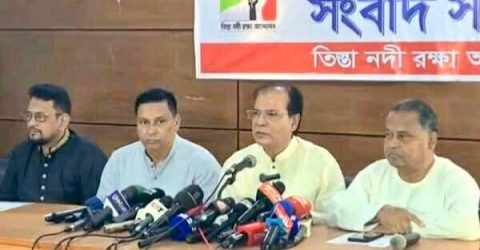 ‎অন্তর্বর্তীকালীন সরকারের মেয়াদকালেই তিস্তা মহাপরিকল্পনা বাস্তবায়নের দাবিতে সংবাদ সম্মেলন
