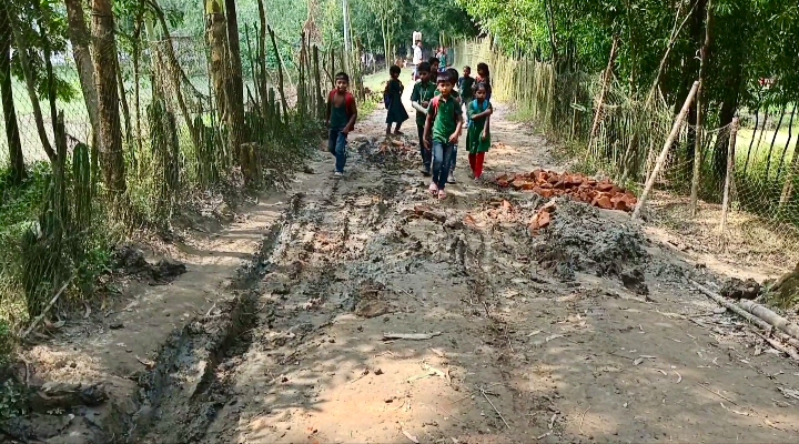 ১৫ বছরের অবহেলিত রাস্তা নিজ অর্থায়নে সংস্কার করলেন ইউপি সদস্য