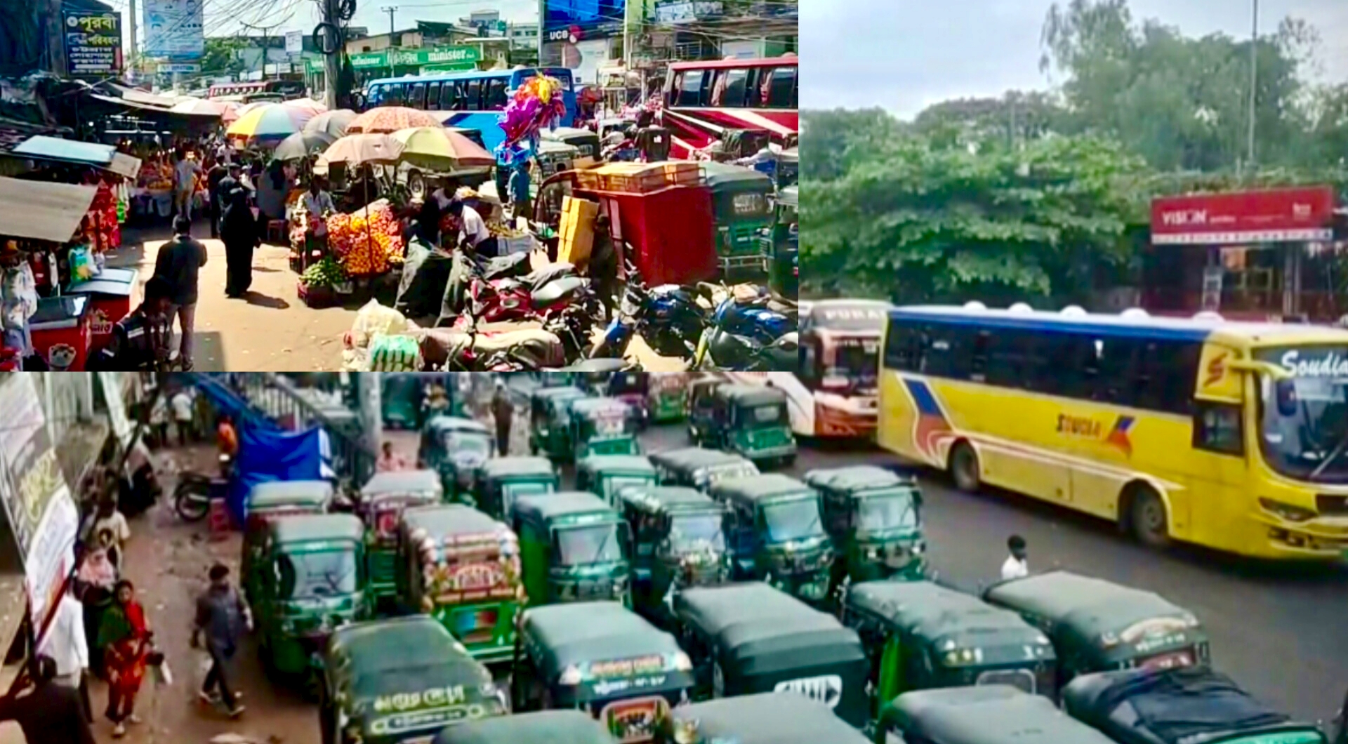 মহাসড়কের ফুটপাত দখলসহ নিষিদ্ধ গাড়ির যানজটে অতিষ্ট চালক ও পথচারীরা