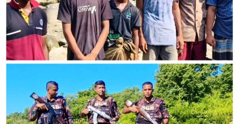 টেকনাফে আগ্নেয়াস্ত্র,গুলিসহ ১মানবপাচারকারী আটক: ৬জন ভিকটিম উদ্ধার 