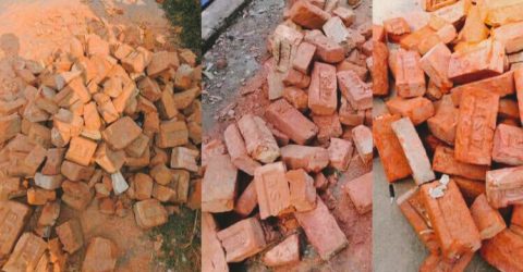 কাঠালিয়ায় সরকারি প্রকল্পে অনিয়মের গন্ধ—রাস্তা ও ড্রেন নির্মাণে নষ্ট ইটের ছড়াছড়ি