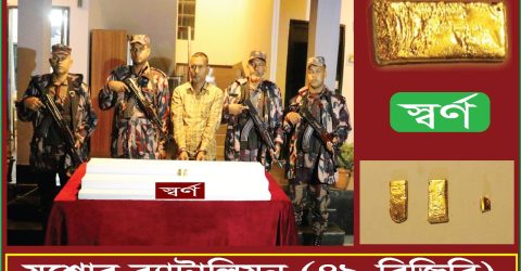 যশোরে ২টি র্স্বণের বারসহ এক পাচারকারী আটক