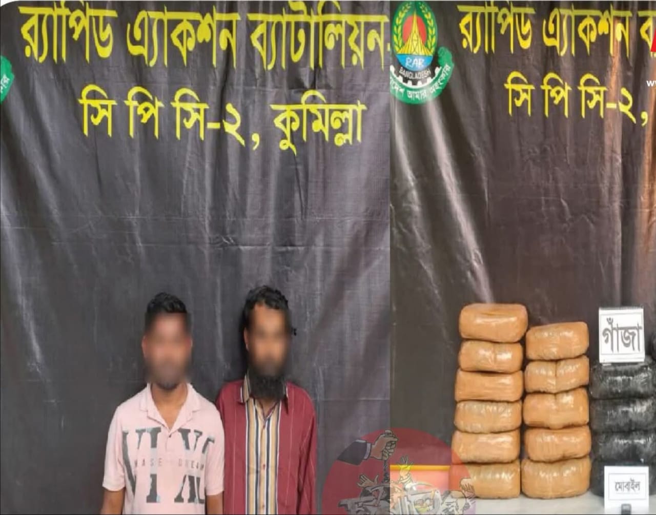 কুমিল্লায় র‍্যাবের অভিযানে সাড়ে ৫২ কেজি গাঁজাসহ কারবারি গ্রেপ্তার
