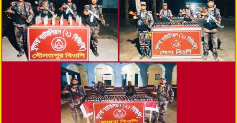 বিজিবির অভিযানে শার্শা সীমান্তে ভারতীয় WINCEREX সিরাপ ও মদ উদ্ধার