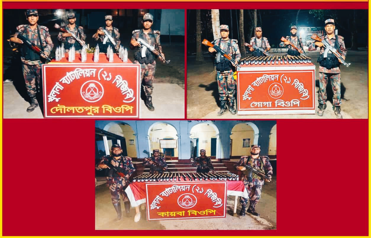 বিজিবির অভিযানে শার্শা সীমান্তে ভারতীয় WINCEREX সিরাপ ও মদ উদ্ধার